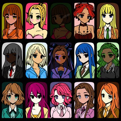 girls that look diffrent anime