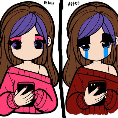 a girl holding a phone texting