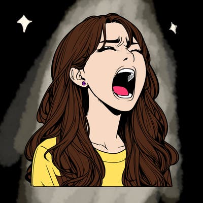 screaming realistic, girl