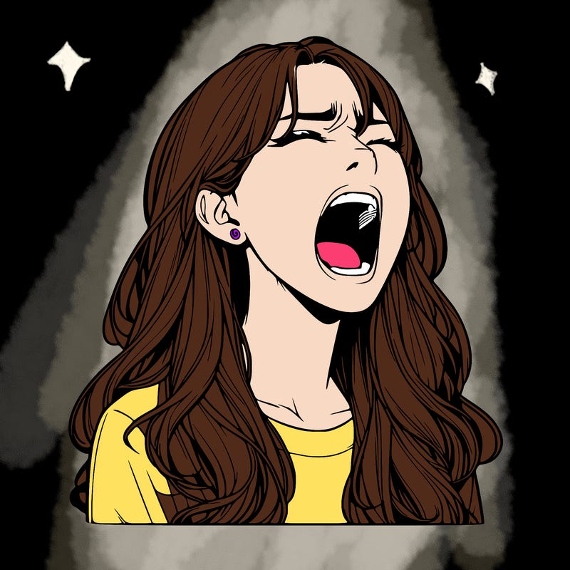 screaming realistic, girl