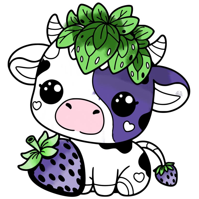 cute strawberry cow