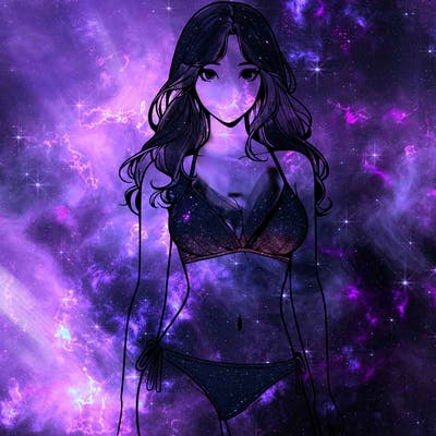 realistic girl with a revealing swimsuit