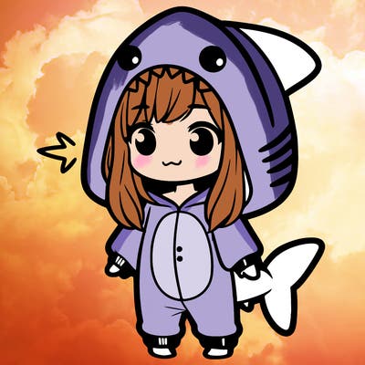 girl in shark onesie