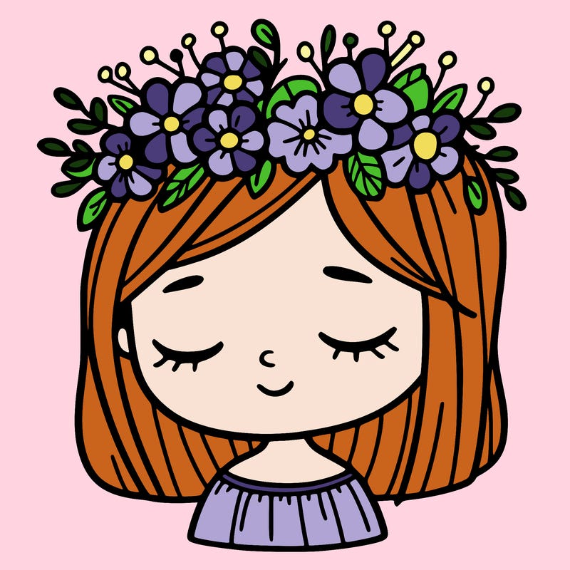 girl with flowers crown