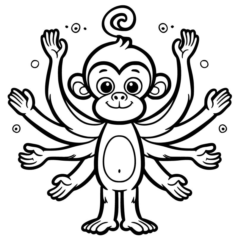 a monkey with 6 arms
