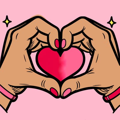 two hands make a heart