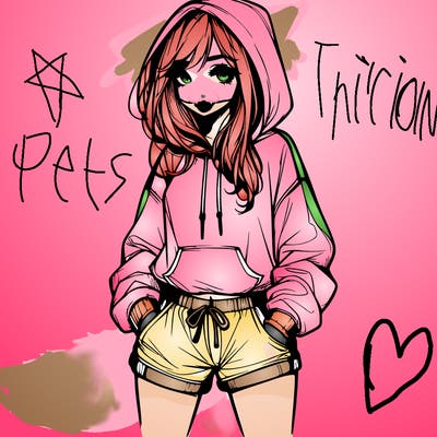 realistic girl in shorts and hoodie