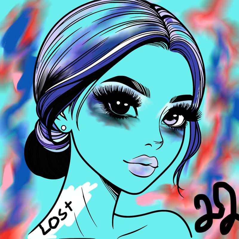 realistic girl with lashes