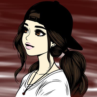 realistic girl with a backwards hat