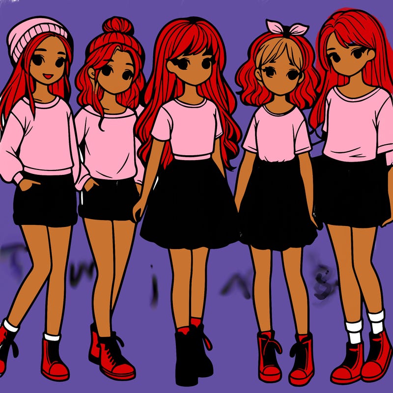 a group of five girls