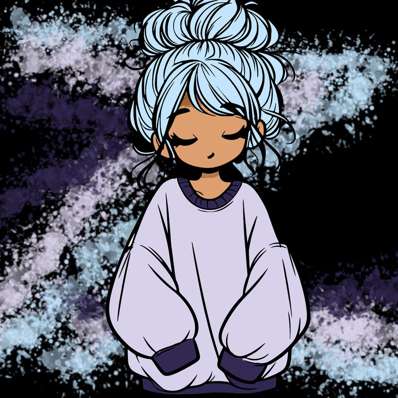 girl with baggy sweatshirt and messy bun