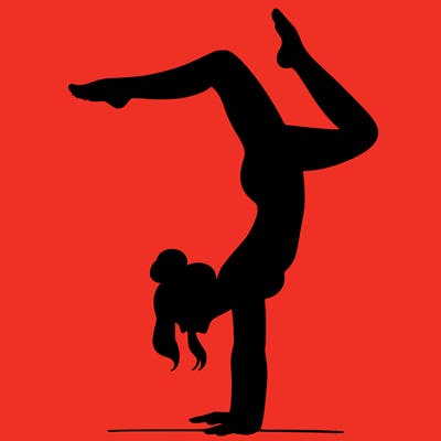 a woman doing a handstand