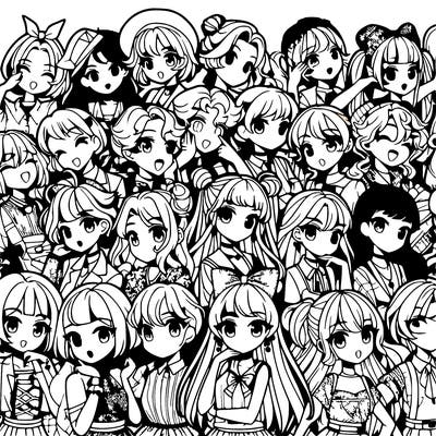 a lot of anime girls deferent