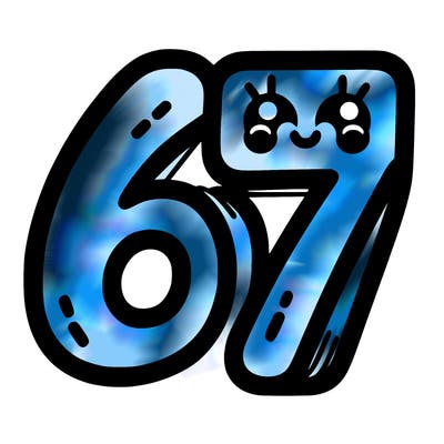 the numbers 67