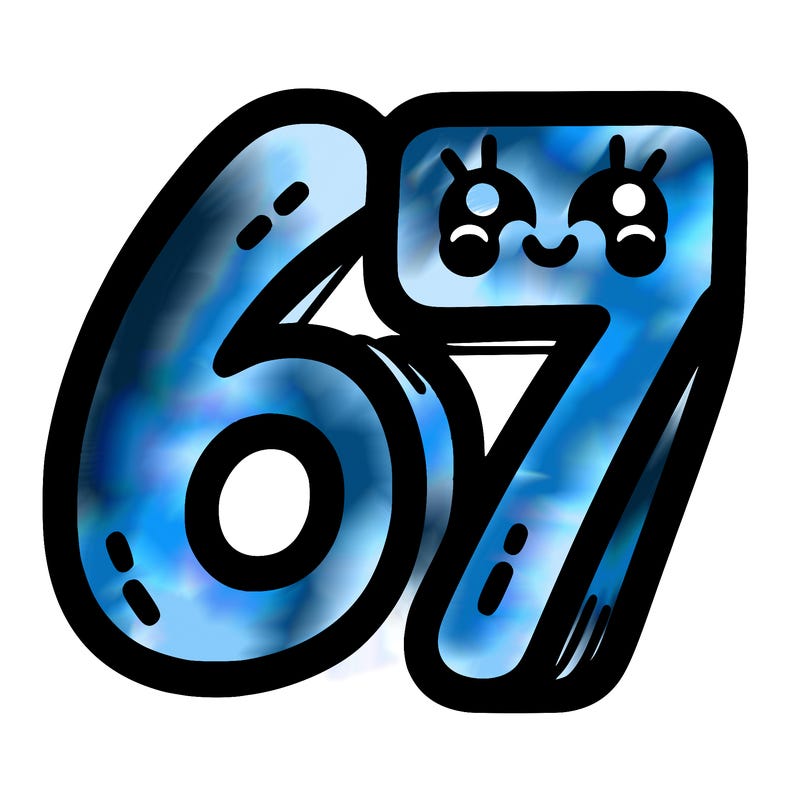 the numbers 67