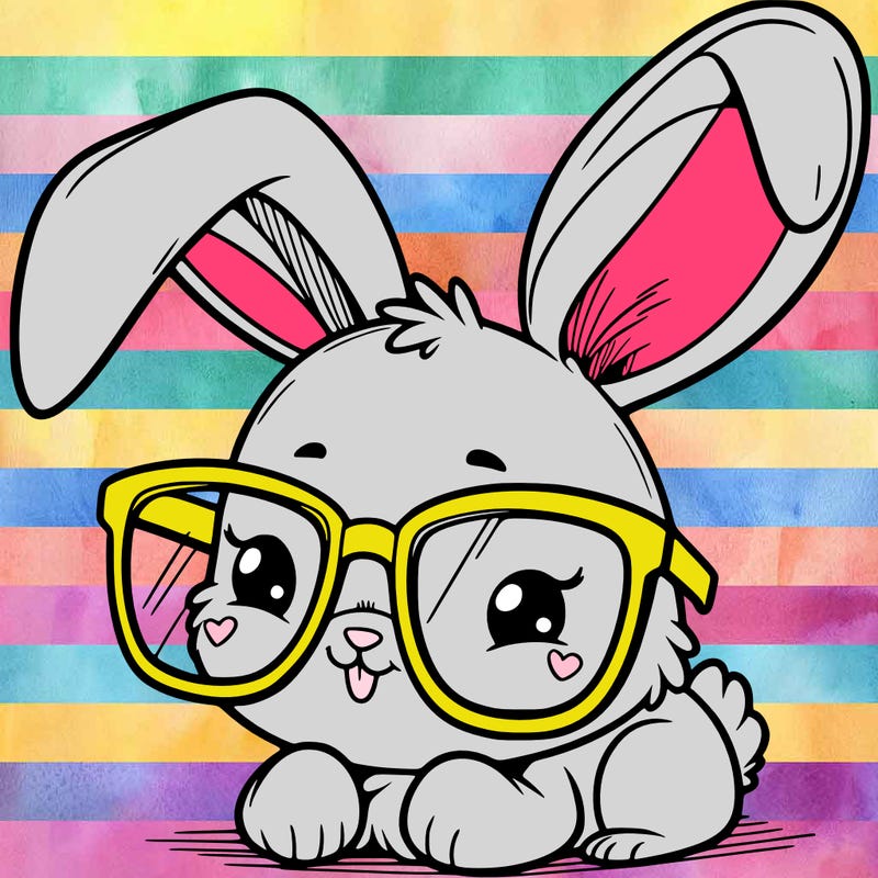 a bunny with giant glasses