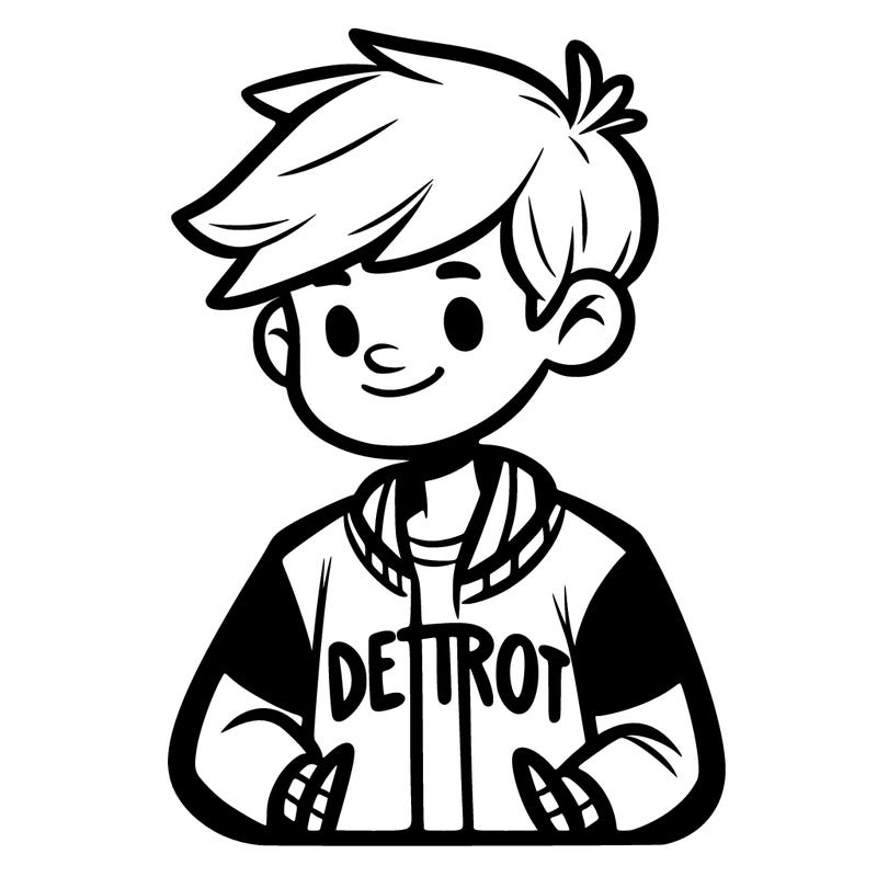 a detroit boy fan with blond hair