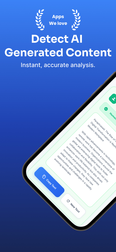 LegitWriter - LegitWriter app interface displaying AI content detection and text analysis