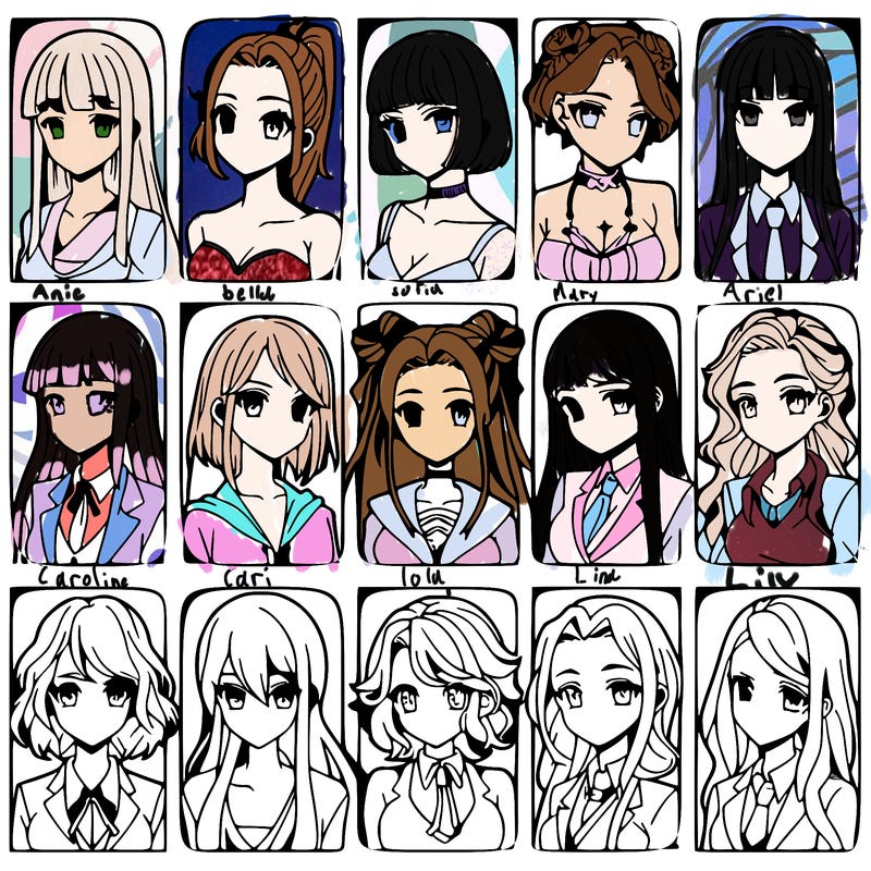 girls that look diffrent anime