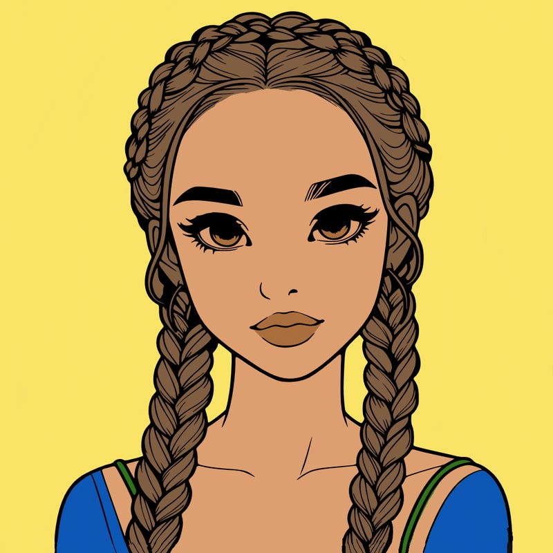 realistic girl with braids