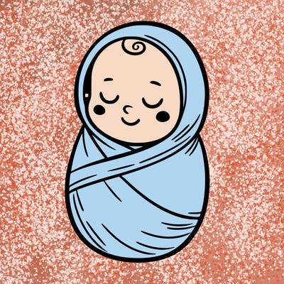 a baby wrapped up with a swaddle