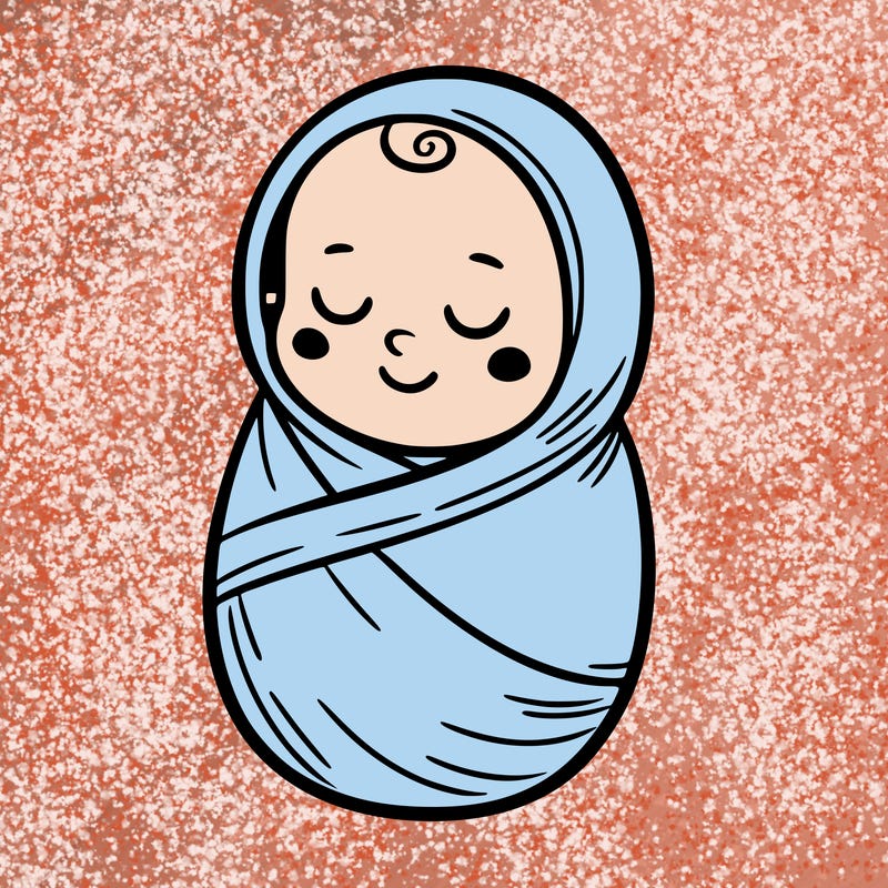 a baby wrapped up with a swaddle