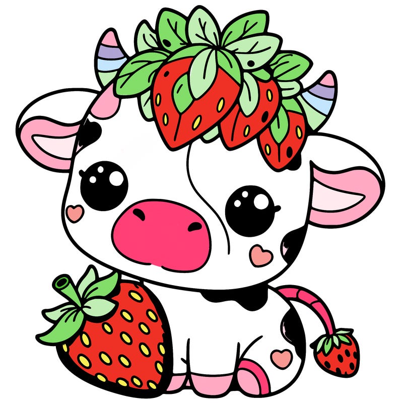 cute strawberry cow