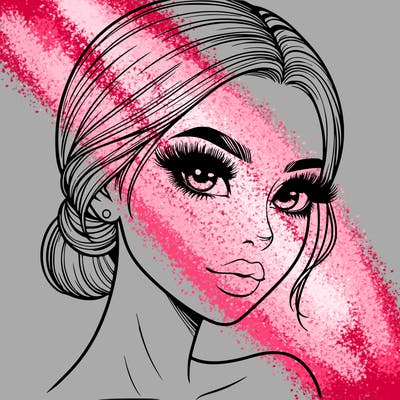 realistic girl with lashes