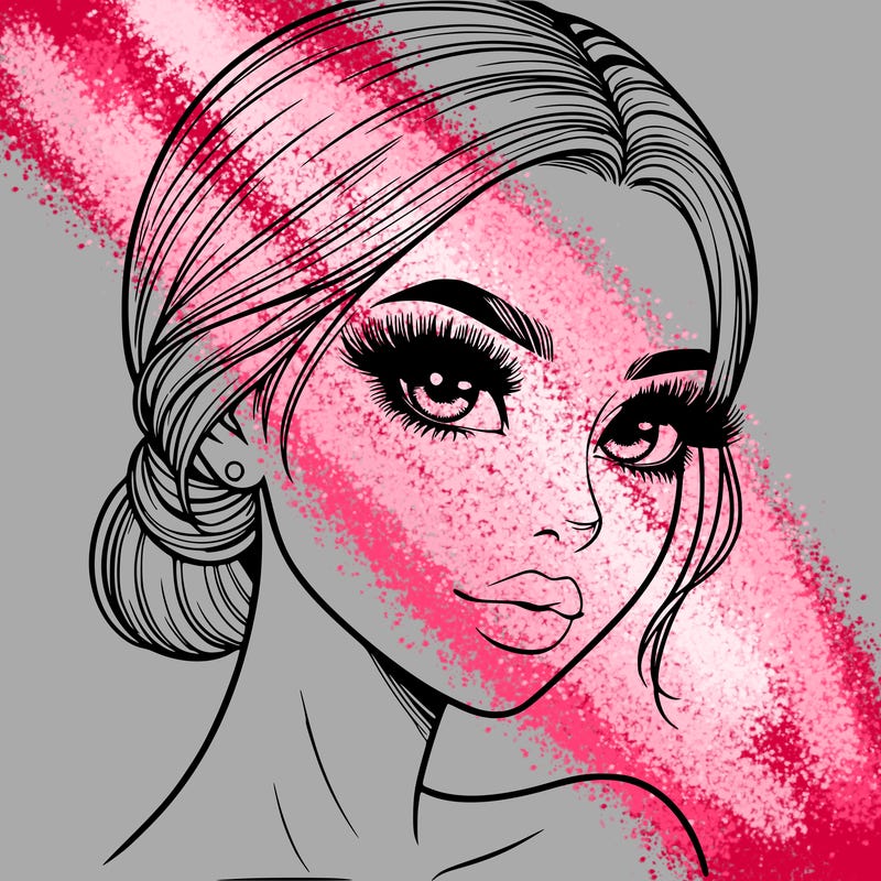 realistic girl with lashes