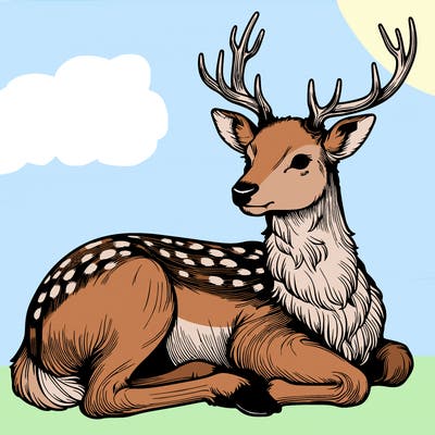 realistic deer with antlers