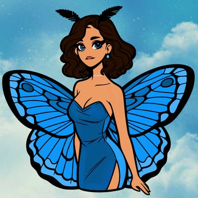 woman with moth wings