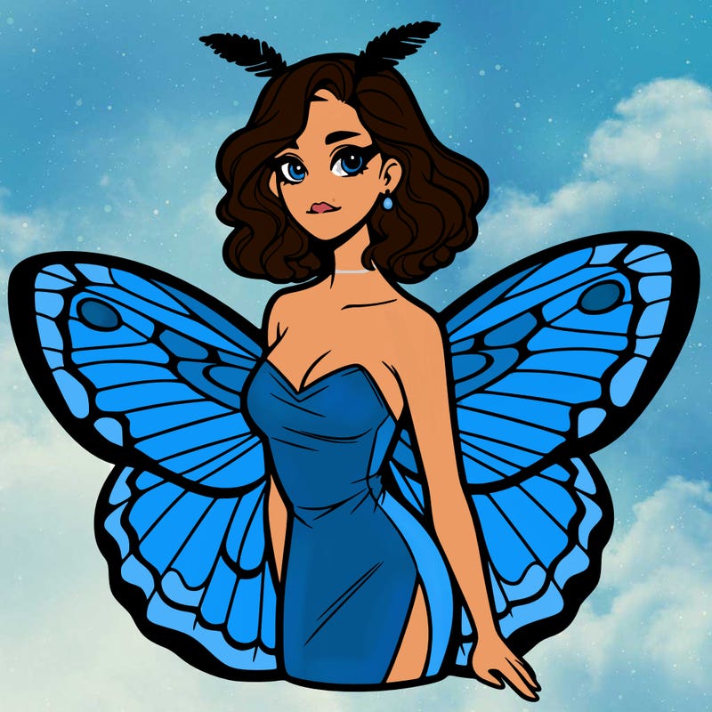 woman with moth wings