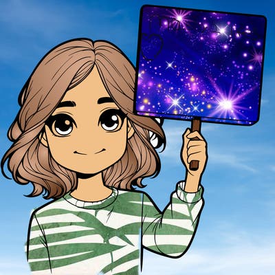 realistic girl holding up a sign