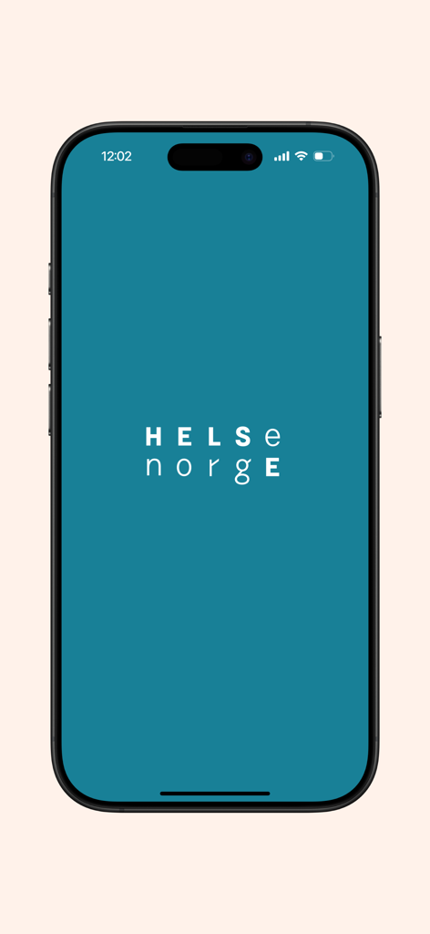 Helsenorge - The splash screen of the Helsenorge mobile health app showing the logo on a teal background.