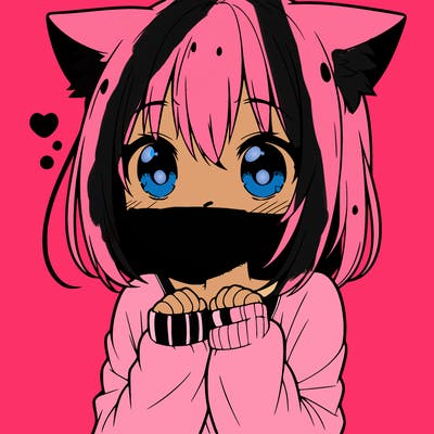 shy anime catgirl