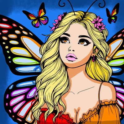 butterfly fairy realistic girl