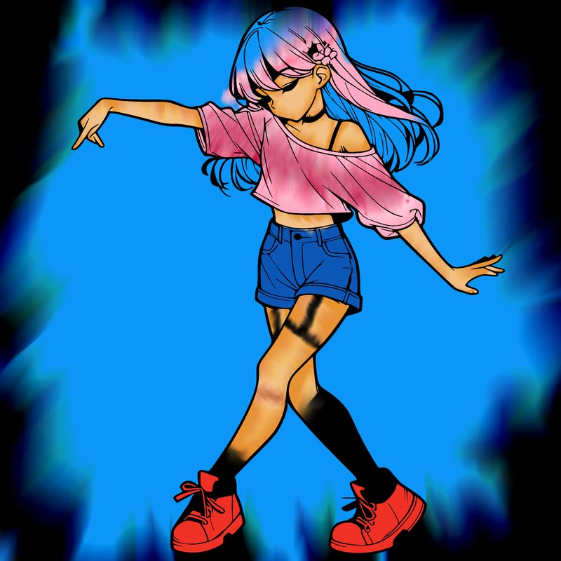realistic girl danceing