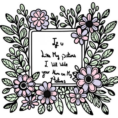 a clear frame with flowers