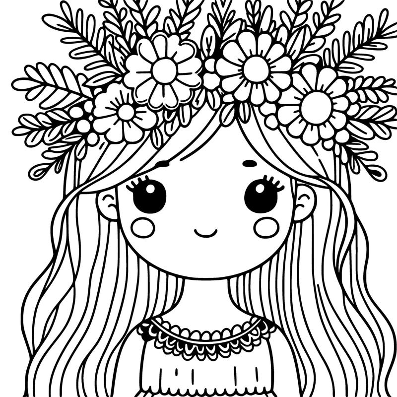 girl with flowers crown