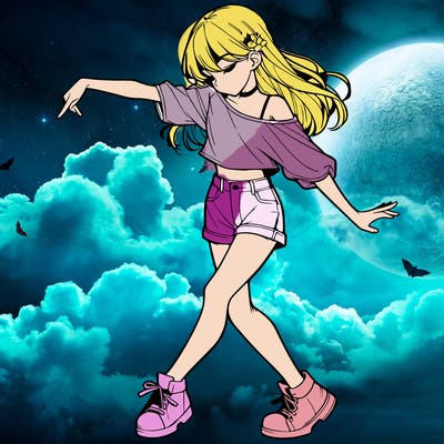 realistic girl danceing