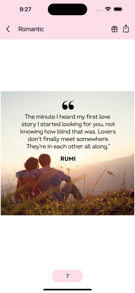 Best Romantic Love Quotes - A romantic quote by Rumi about lovers meeting shown over a picture of a couple watching a sunset