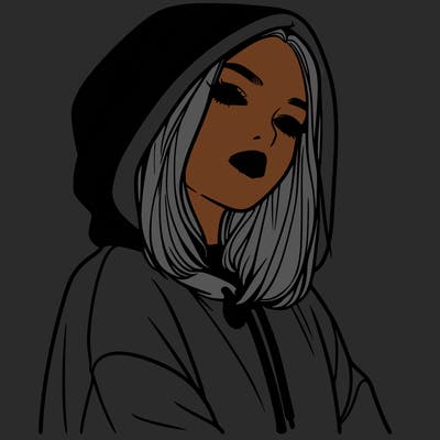 a realistic girl in a hoodie