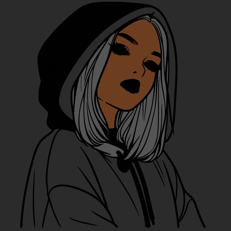 a realistic girl in a hoodie