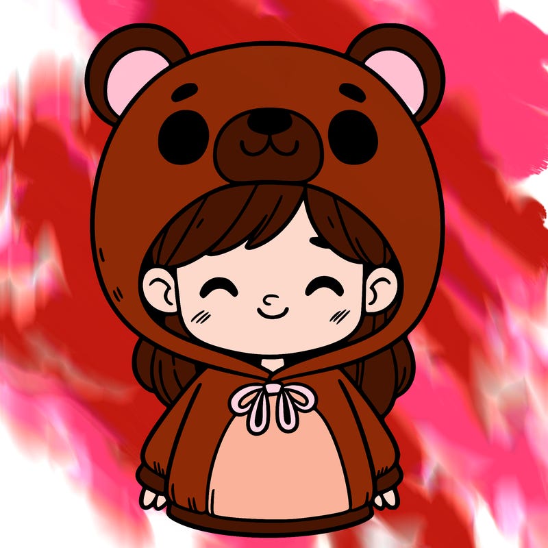 a girl with a bear costume