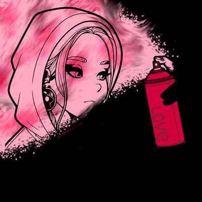 a realistic girl, spray painting