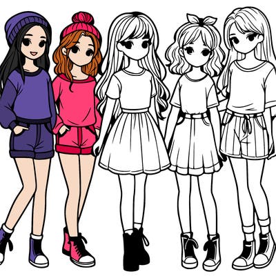 a group of five girls