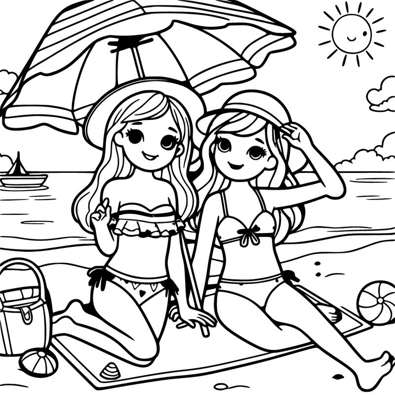 2 girls on the beach