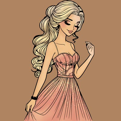 a realistic woman wearing an elegant dress