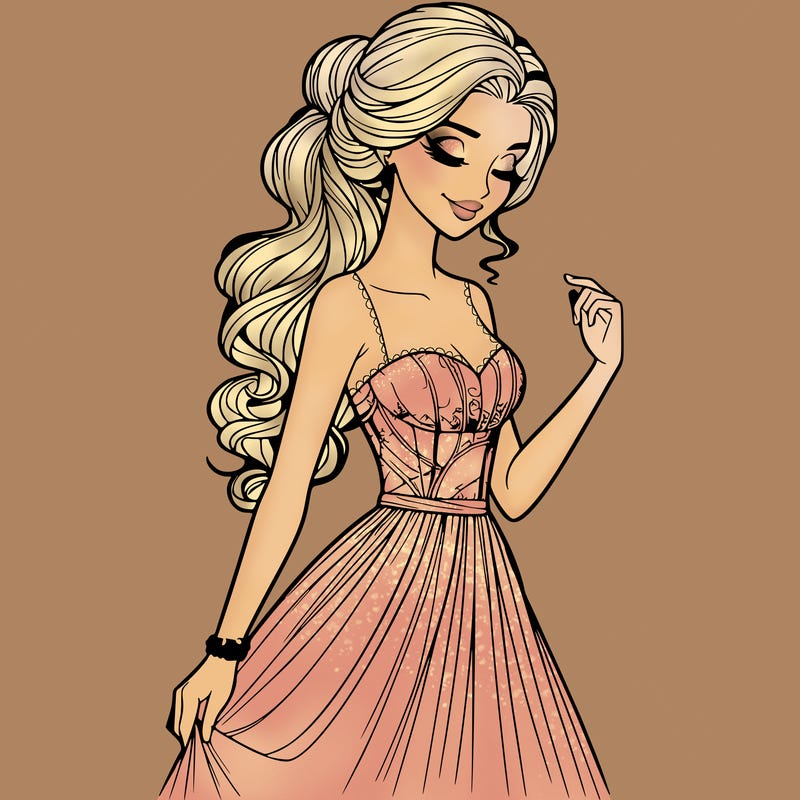 a realistic woman wearing an elegant dress