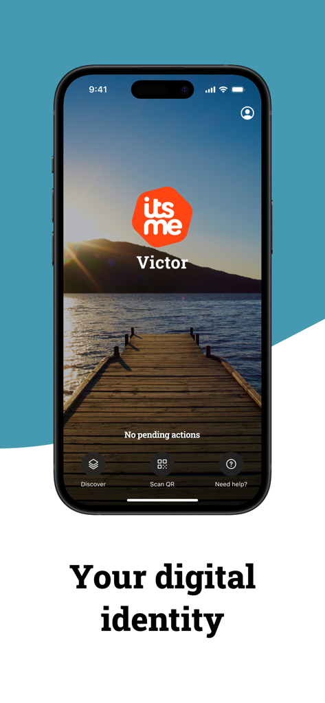 Schermo dello smartphone che mostra l'app per l'identità digitale itsme per accessi sicuri